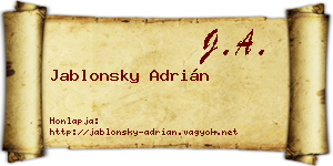 Jablonsky Adrián névjegykártya