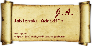 Jablonsky Adrián névjegykártya