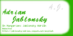 adrian jablonsky business card