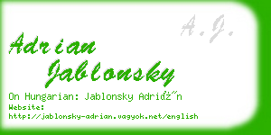 adrian jablonsky business card